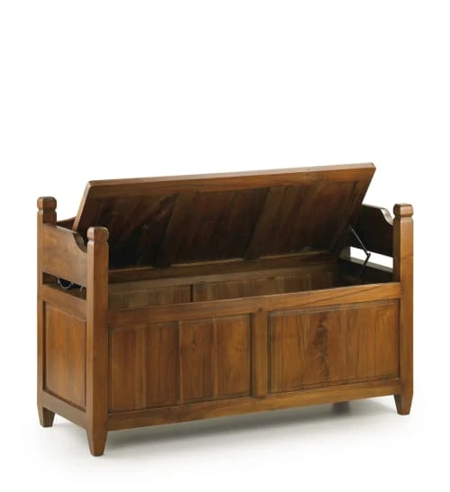 MOYCOR Banquettes Banc Avec Coffre De Rangement En Mindi Marron L110 – Image 2