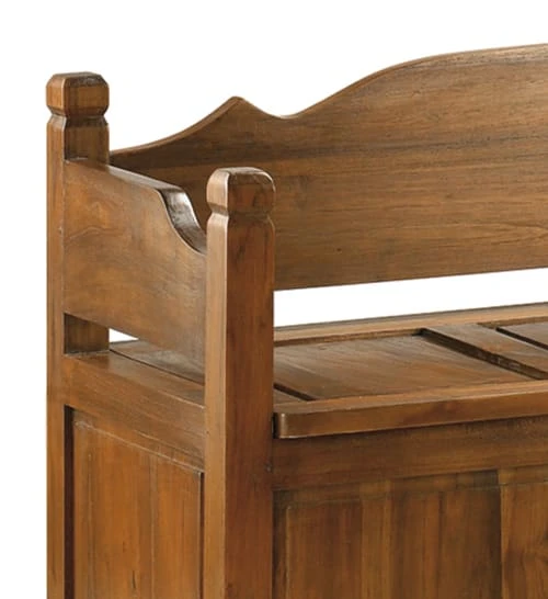 MOYCOR Banquettes Banc Avec Coffre De Rangement En Mindi Marron L110 – Image 3