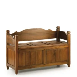 MOYCOR Banquettes Banc Avec Coffre De Rangement En Mindi Marron L110