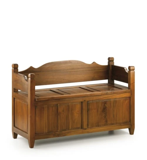 MOYCOR Banquettes Banc Avec Coffre De Rangement En Mindi Marron L110