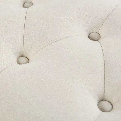 Maisons Du Monde Banquettes Banquette 2 Places Capitonnée écru Et Hévéa – Image 3