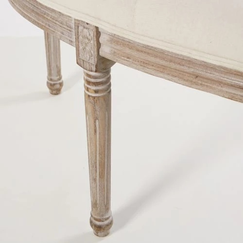 Maisons Du Monde Banquettes Banquette 2 Places Capitonnée écru Et Hévéa – Image 4