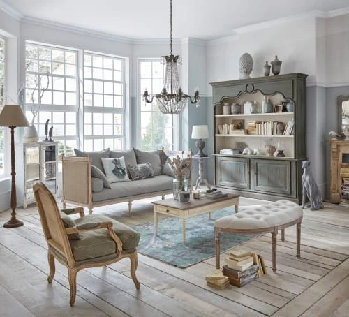 Maisons Du Monde Banquettes Banquette 2 Places Capitonnée écru Et Hévéa – Image 5