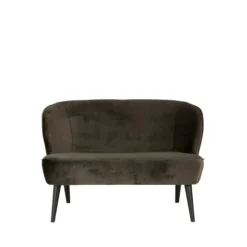 Woood Canapés Petits Prix Banquette 2 Places Velours Vert Kaki