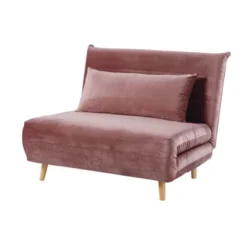 Maisons Du Monde Canapés Petits Prix Banquette Clic-clac 1 Place En Velours Vieux Rose