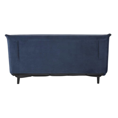 Maisons Du Monde Canapés Petits Prix Banquette Clic-clac 2 Places En Velours Bleu – Image 4