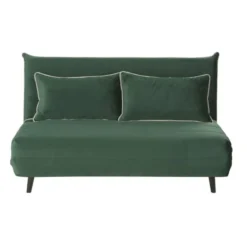 Maisons Du Monde Canapés Petits Prix Banquette Clic-clac 2 Places En Velours Vert