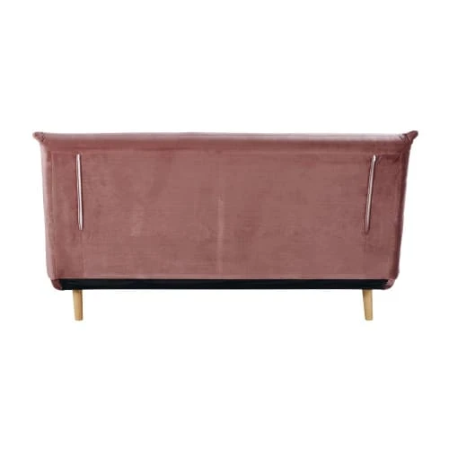 Maisons Du Monde Canapés Petits Prix Banquette Clic-clac 2 Places En Velours Vieux Rose – Image 5