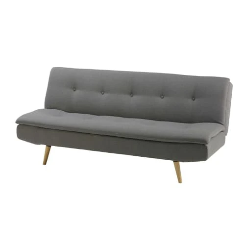 Maisons Du Monde Canapés Petits Prix Banquette Clic-clac 3 Places Gris – Image 3