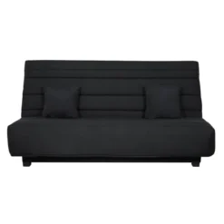 Relaxima Canapés Petits Prix Banquette Clic-Clac Noir - 3 Places
