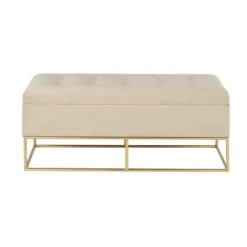 Maisons Du Monde Banquettes Banquette Coffre écrue Et Dorée