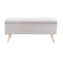Maisons Du Monde Banquettes Banquette Coffre Vintage Grise Et Hévéa