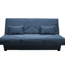 DIVA SALON Banquette Convertible Clic-clac 3 Places En Tissu Bleu