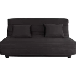 DIVA SALON Banquettes Banquette Convertible Clic-clac 3 Places En Tissu Gris Ardoise