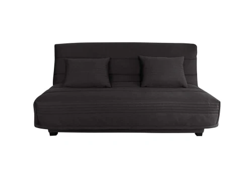 DIVA SALON Banquettes Banquette Convertible Clic-clac 3 Places En Tissu Gris Ardoise