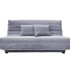 DIVA SALON Banquette Convertible Clic-clac 3 Places En Tissu Gris Bleu