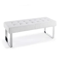 Angel Cerda Banquettes Banquette Rembourrée Simili Cuir Avec Pieds En Acier Inoxydable
