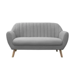 The Home Deco Factory Canapés Petits Prix Canapé 2 Places Effet Velours Côtelé En Gris