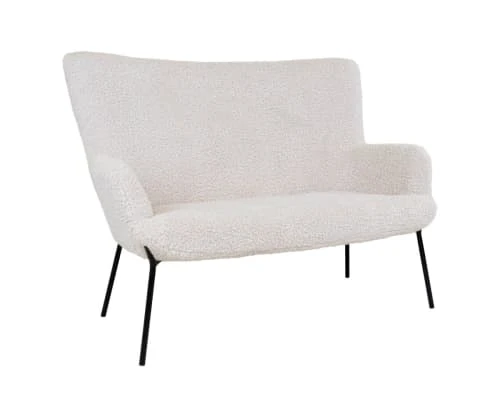 Meubles & Design Canapés Petits Prix Canapé 2 Places En Tissu Bouclé Beige – Image 3