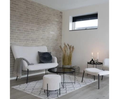 Meubles & Design Canapés Petits Prix Canapé 2 Places En Tissu Bouclé Beige – Image 5