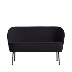 Bepurehome Canapés Droits Canapé 2 Places En Velours Noir