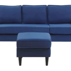 Beliani Canapés Petits Prix Canapé 3 Places 3 Personnes En Polyester Bleu