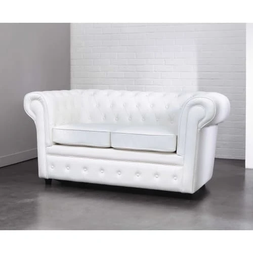 Maisons Du Monde Canapés Petits Prix Canapé Capitonné 2 Places Blanc – Image 6