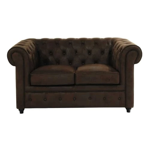 Maisons Du Monde Canapés Petits Prix Canapé Capitonné 2 Places En Suédine Marron