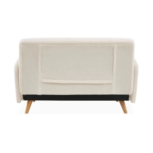 Alice's Garden Canapés Petits Prix Canapé Convertible 2 Places En Bouclette Blanche – Image 6