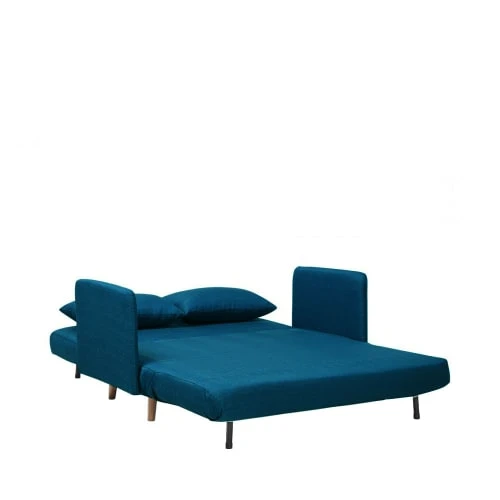Drawer Canapés Petits Prix Canapé Convertible 2 Places En Tissu Bleu – Image 2