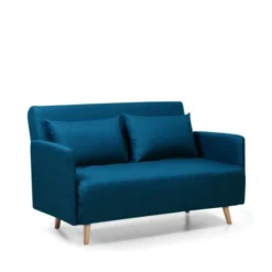 Drawer Canapés Petits Prix Canapé Convertible 2 Places En Tissu Bleu