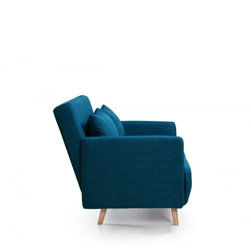 Drawer Canapés Petits Prix Canapé Convertible 2 Places En Tissu Bleu – Image 4