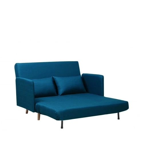 Drawer Canapés Petits Prix Canapé Convertible 2 Places En Tissu Bleu – Image 5