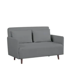 Drawer Canapés Petits Prix Canapé Convertible 2 Places En Tissu Bouclette Gris Foncé