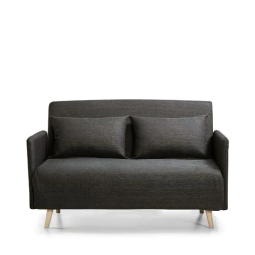 Drawer Canapés Petits Prix Canapé Convertible 2 Places En Tissu Gris Anthracite – Image 4