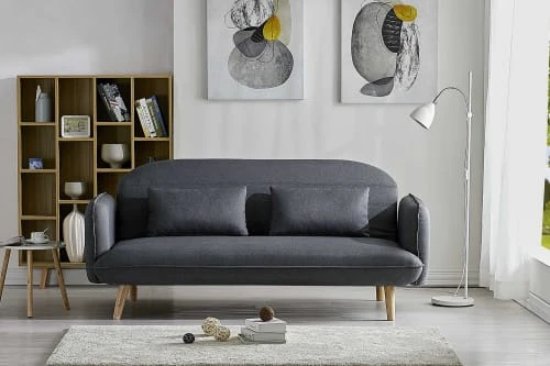 Concept Usine Canapés Petits Prix Canapé Convertible 3 Places En Tissu Gris – Image 2