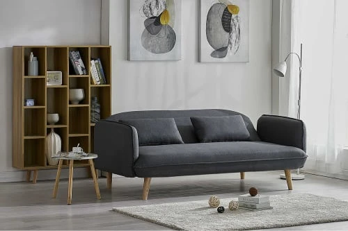 Concept Usine Canapés Petits Prix Canapé Convertible 3 Places En Tissu Gris – Image 3