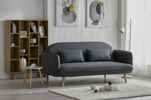 Concept Usine Canapés Petits Prix Canapé Convertible 3 Places En Tissu Gris – Image 4