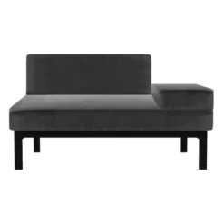 Artecosy Méridiennes Canapé Convertible Velours Et Métal Noir Gris