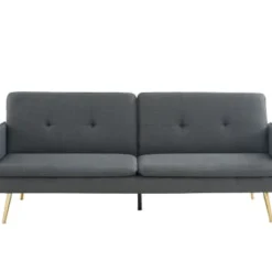 Baita Canapés Droits Canapé Droit Convertible En Tissu 3 Places Gris