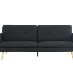 Baita Canapés Droits Canapé Droit Convertible En Tissu 3 Places Noir