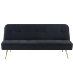 Baita Clic-clac Canapé Droit Convertible En Velours 3 Places Noir