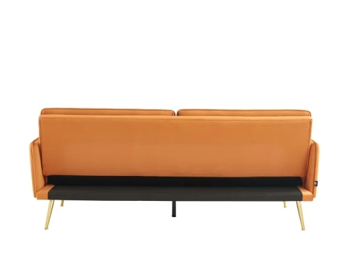 Baita Canapés Droits Canapé Droit Convertible En Velours 3 Places Rouille – Image 5