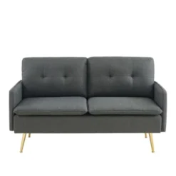 Baita Canapés Droits Canapé Droit En Tissu 2 Places Gris