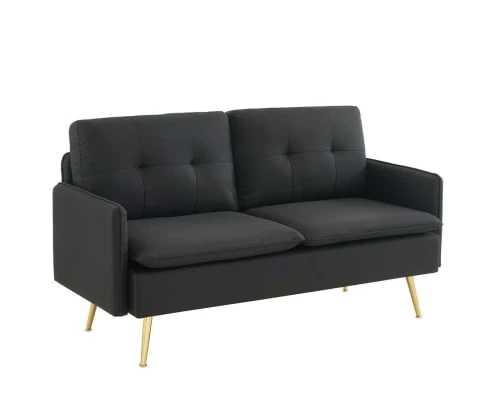 Baita Canapés Droits Canapé Droit En Tissu 2 Places Noir – Image 3