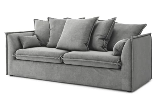 Cacharel Canapés Petits Prix Canapé Droit En Tissu 3 Places Gris – Image 3