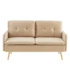 Baita Canapés Droits Canapé Droit En Velours 2 Places Beige