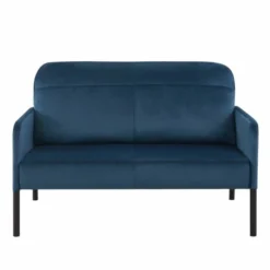 Baita Canapés Droits Canapé Droit En Velours 2 Places Bleu