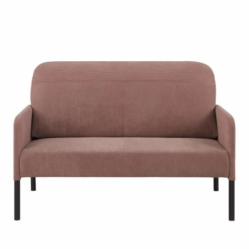 Baita Canapés Droits Canapé Droit En Velours Côtelé 2 Places Rose