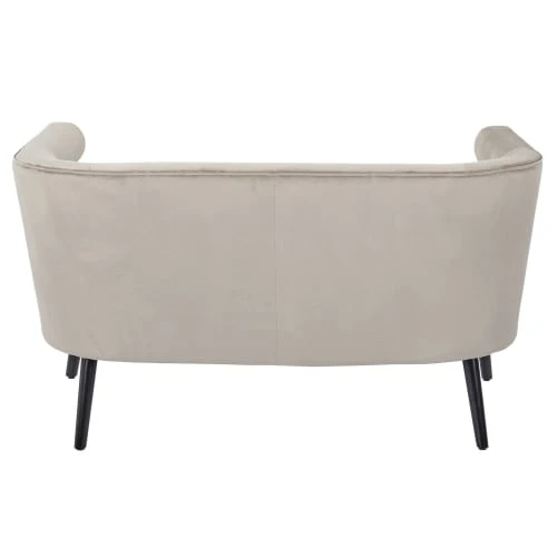 The Home Deco Factory Canapés Petits Prix Canapé Effet Velours Taupe – Image 3